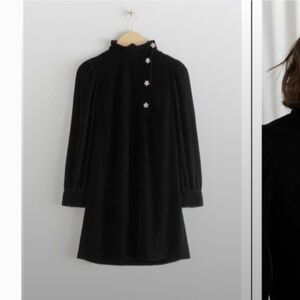 Velvet Crystal Black Mini Dress